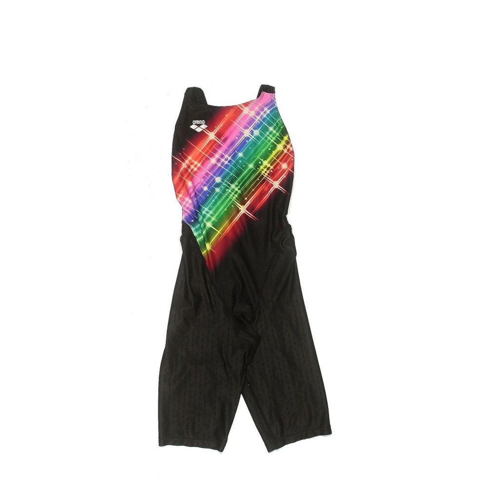 Gril Arena Fina Black Rainbow Racing Suit Size L/11 FAR-1527W Open Back